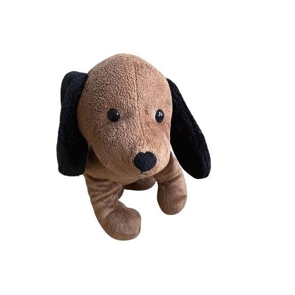 Manhattan Toy Plush Brown Dog Pooch Party Stuffed Animal Black Puppy Hound - Picture 2 of 7